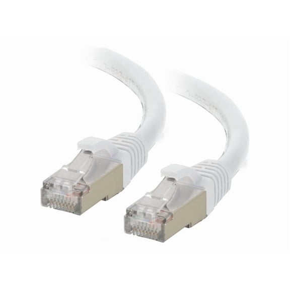 C2G 7ft (2.1m) Cat6a Snagless Shielded (STP) Ethernet Network Patch Cable, White, RJ45, M/M