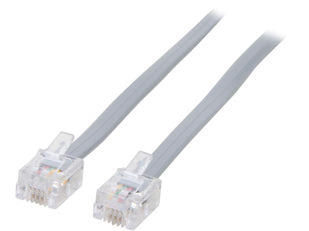 C2G 7ft RJ11 Modular Telephone Cable - RJ-11 Male - RJ-11 Male - 7ft ...