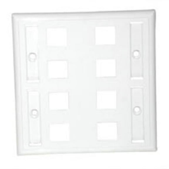 C2G 8 Socket Keystone Network/Multimedia Faceplate - 8 x Socket(s) - White