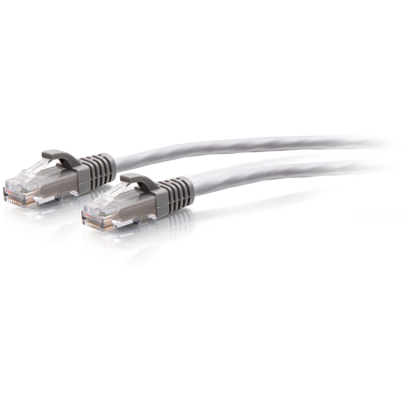 C2G 8ft (2.4m) Cat6a Snagless Unshielded (UTP) Slim Ethernet Patch Cable, Gray, RJ45, M/M