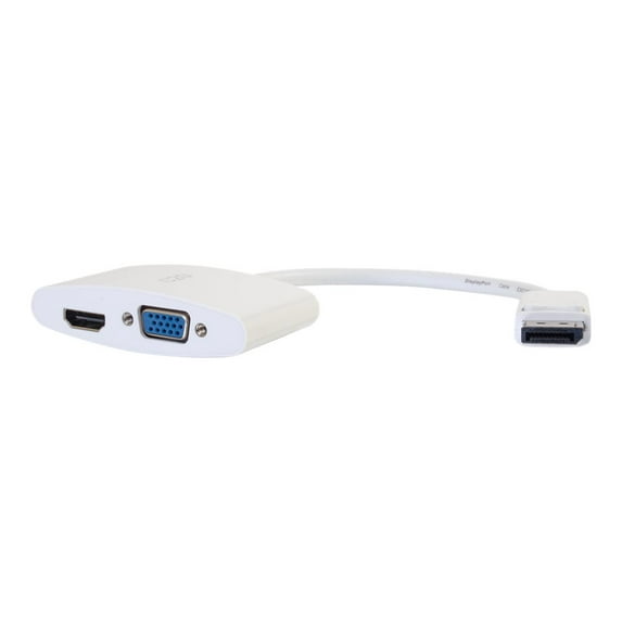 C2G 8in DisplayPort to 4K HDMI or VGA Adapter - White