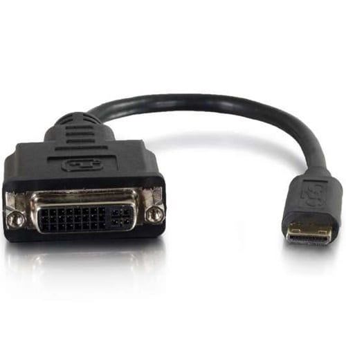 C2G 8in Mini HDMI to DVI Adapter - Mini HDMI Adapter - Male to Female ...