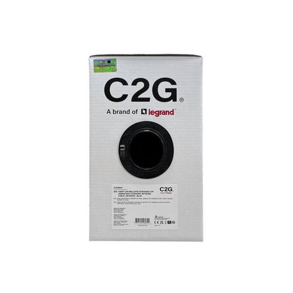 C2G 1000ft (304.8m) TAA-Compliant Cat5e Bulk Unshielded (UTP) Ethernet Network Cable with Stranded Conductors In-Wall CM-Rated - Blue - Bulk cable - TAA Compliant - 1000 ft - 0.2 in - UTP - CAT 5e - CM - stranded - blue
