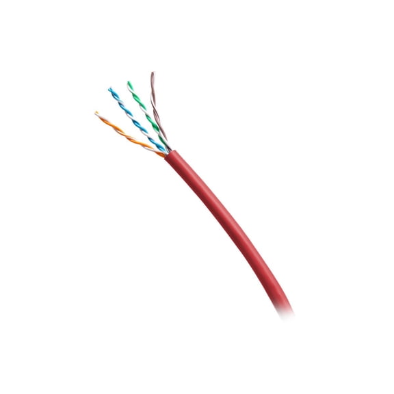 C2G 1000ft (304.8m) TAA-Compliant Cat6 Bulk Unshielded (UTP) Ethernet Network Cable with Solid Conductors-Riser CMR-Rated - Red - Bulk cable - TAA Compliant - 1000 ft - 0.2 in - UTP - CAT 6 - CMR - riser, solid - red