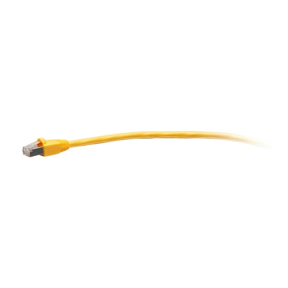C2G 6in Cat6 Snagless Shielded Ethernet Cable - TAA Compliant F-Series - Yellow - Patch cable - TAA Compliant - RJ-45 (M) to RJ-45 (M) - 5.9 in - 0.2 in - STP - CAT 6 - CMR - molded, snagless - yellow