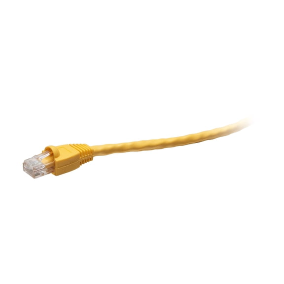 C2G 25ft Cat6 Snagless Unshielded Ethernet Cable - TAA Compliant F-Series - Yellow - Network cable - TAA Compliant - RJ-45 (M) to RJ-45 (M) - 25 ft - 0.2 in - UTP - CAT 6 - CMR - molded, snagless - yellow