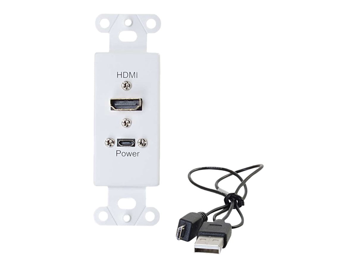 C2G HDMI Decorative Wall Plate Receiver, White