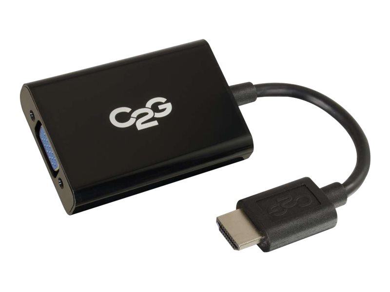 C2G HDMI to VGA Adapter Converter Dongle with Stereo Audio M/F - Black