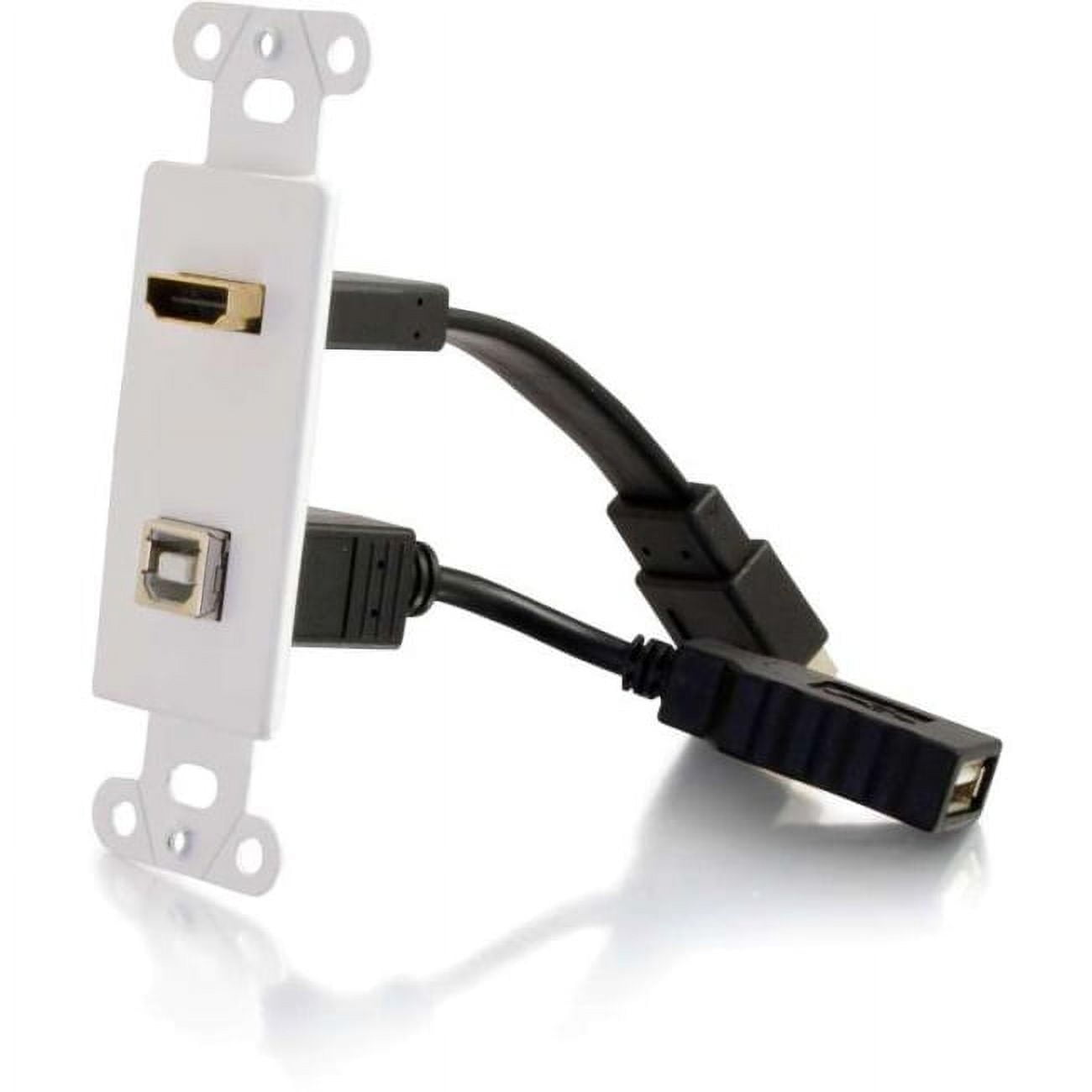 C2G 39702 HDMI and USB Pass Through Wall Plate, White