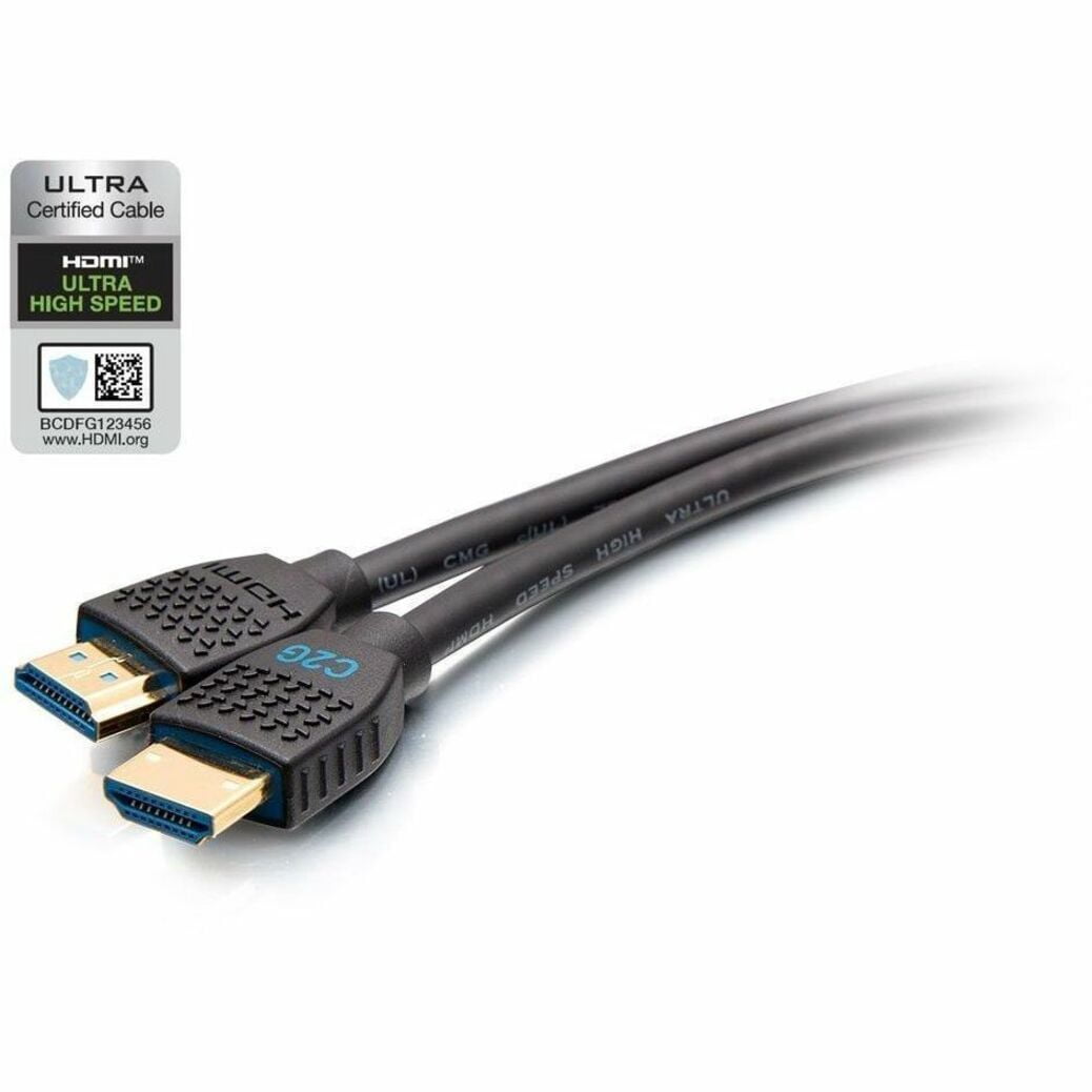 C2G 3ft Performance Ultra High Speed HDMI Cable 2.1 w/ Ethernet - 8K 60Hz, Black Jacket, Blue Insulation