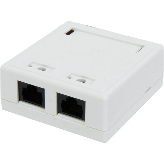 C2G/Cables To Go 03837 2-Port Cat5E Surface Mount Box - White