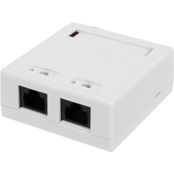 C2G/Cables To Go 03837 2-Port Cat5E Surface Mount Box - White