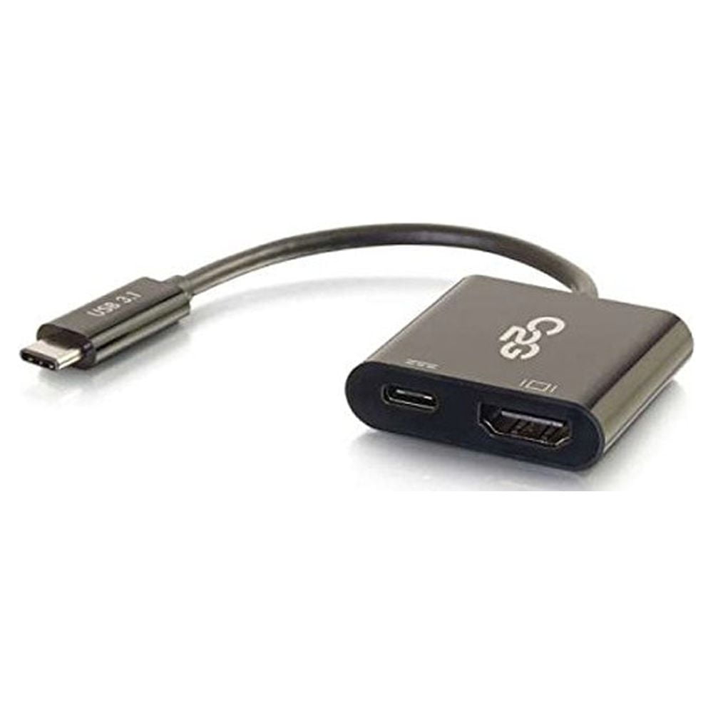 C2G USB-C To HDMI® Audio/Video Adapter Converter With Power Delivery - Black