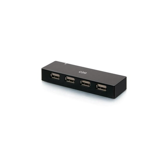 C2G 4-Port USB Hub, USB 2.0, 5 Volts and 2 Amp Power Supply