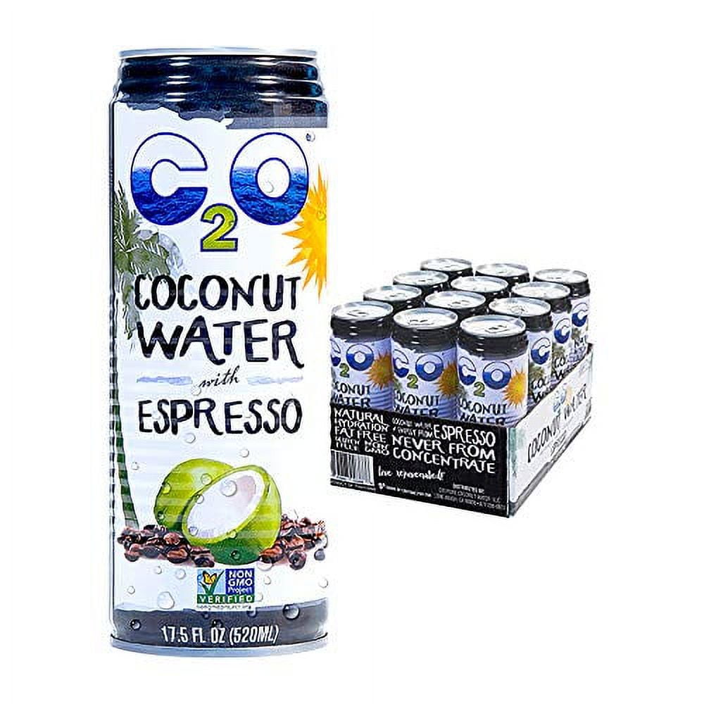 C2O Pure Coconut Water with Espresso, Plant Based, NonGMO, Dairy Free