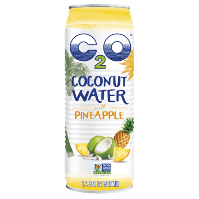 C2O Pure Coconut Water with Pineapple, 17.5 Fl Oz, 12 Ct