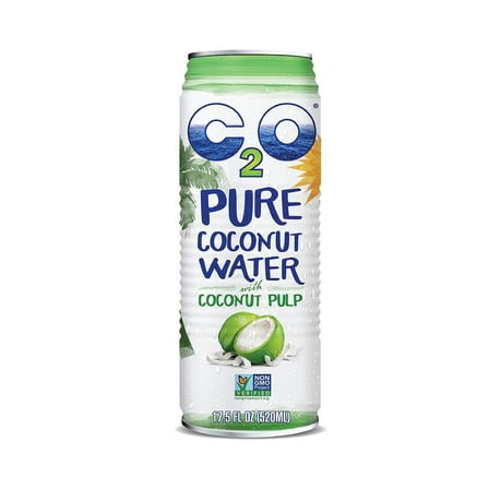 C2O Pure Coconut Water with Pulp, 17.5 Ounce