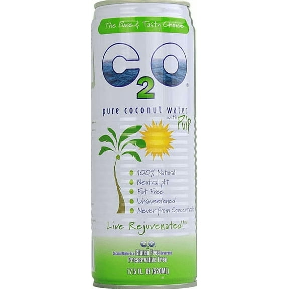 C2O Pure Coconut Water with Pulp -- 17.5 fl oz