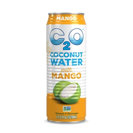 C2O The Original Coconut Water with Nutrients & Electrolytes, Rejuvenating Plant-Based Hydration, Mango, 17.5oz cans (12-Pack)