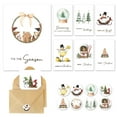 thumbnail image 1 of C2U Christmas Cards with Envelopes & Stickers – 24 pack 4"x6" Rustic Holiday Greeting Card Set with 8 Festive Designs for Family, Friends, and Teachers, 1 of 6