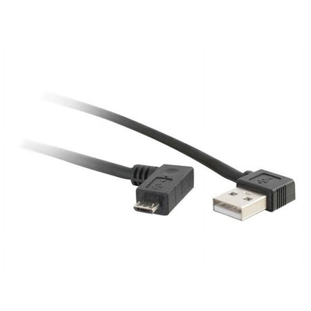 C2G 5m USB A to Micro-USB B Cable with Right Angeled Connectors - Black