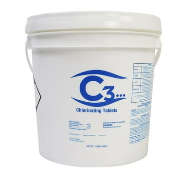 C3 3" Stabilized Chlorinating Tablets for Swimming Pools, 10 lbs