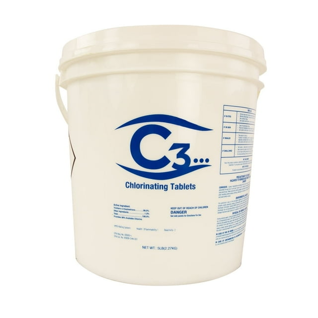 C3 3" Stabilized Chlorinating Tablets for Swimming Pools, 5 lbs