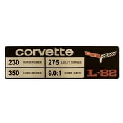 C3 Corvette Spec Data Plate Embossed in Scratch-Resistant Aluminum L-82 Engine 1980