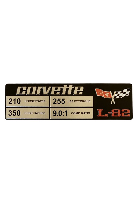 C3 Corvette Spec Data Plate Embossed in Scratch-Resistant Aluminum L-82 Engine 76-77