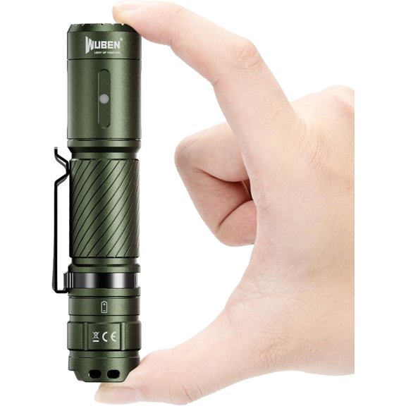 C3 Flashlight 1200 High Lumens Rechargeable Flashlights 6 Modes Super Bright IP68 LED Tactical Flashlight for Camping, Home, Emergenc, Inspection, Repair, Tool Gifts for Men(Army Green)