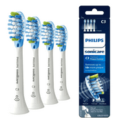 C3 Premium Plaque Control Toothbrush Heads Compatible with Philips Sonicare Electric Toothbrush,4 Brush Heads, White, HX9044/65
