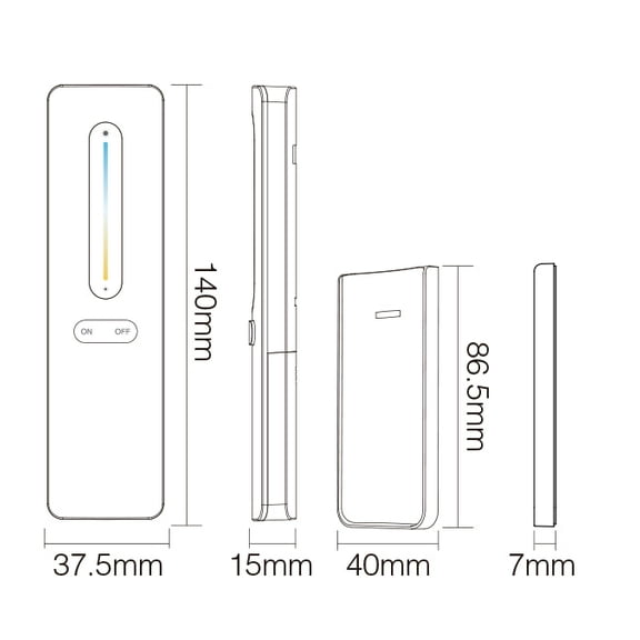 C3-W - 1-Zone CCT Remote (White)