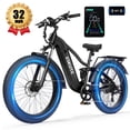 thumbnail image 1 of ESKUTE C300 Electric Bike for Adults, 1500W Peak Motor, 32MPH Fast Ebike, 48V 20.8Ah Battery Up to 80 Miles, 26"x4.0" Fat Tire, Full Suspension, 8-Speed Black, UL2849, 1 of 8