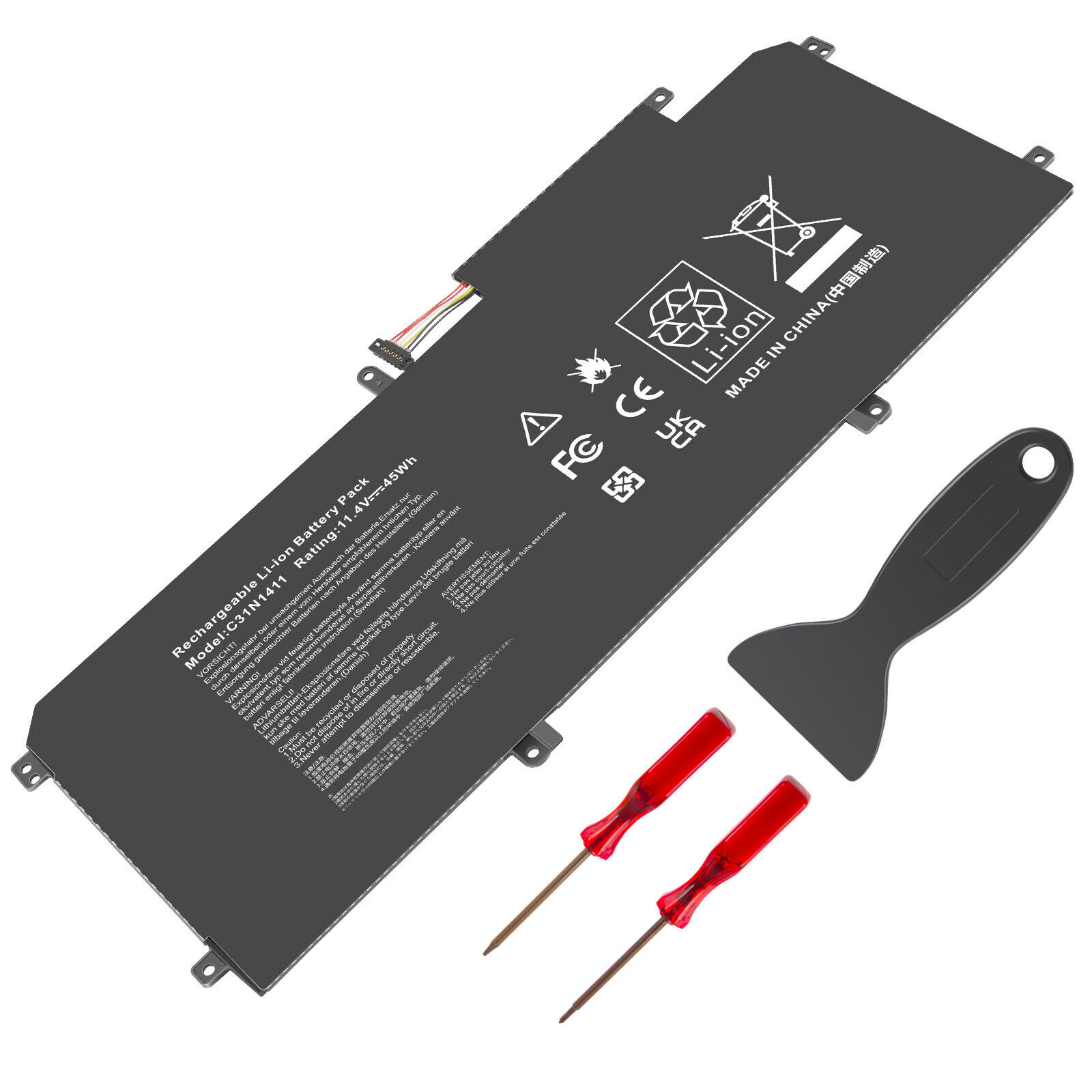 Batterie C31N1411 11.4V 45Wh Pour ASUS ZenBook UX305 / U305 – Remplacement Haute Autonomie (compatible Nombreux Modèles)