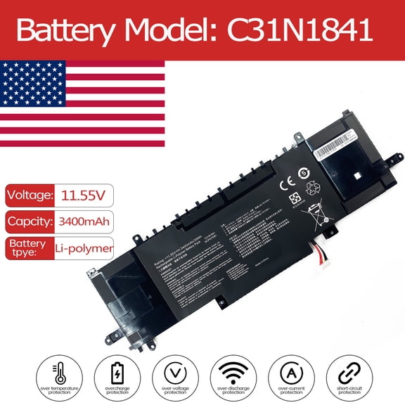 C31N1841 Battery for Asus ZenBook 14 UX434FLC-A5179T UM433DA-A5009T UX434DA UM433IQ-A5024T UX434FLC-A5176R UM433DA-A5013R UX434FA UM433IQ-A5026TS UM433DA-A5016T UX463FA UM434IQ UX434FQ UX463FL UX463