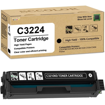 C3224 MC3224 Black Toner Cartridge Set (2,500 Pages Black,Extra High Yield-1 Packs) C3210K0 Toner CartridgeCompatible for Lexmark C3224 MC3224 MC3426 MC3326 C3326 C3426 Printer