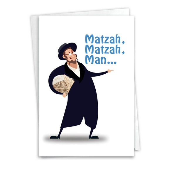 C3444PAG Funny Passover Greeting Card 'Matzah Man' with Envelope by NobleWorks