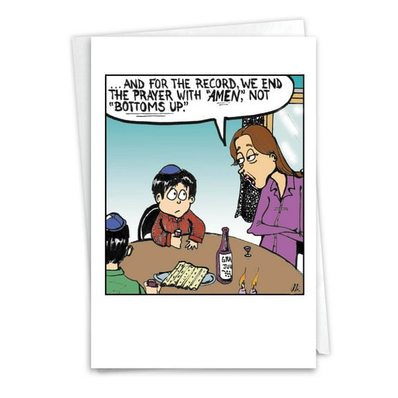 C3546PAG Humor Passover Card 'Passover Prayer's End' with Envelope by NobleWorks