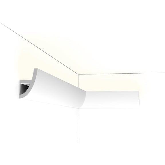 C373 | Purotouch High Density Polyurethane Foam Moulding | Primed White | 3-3/4in Face x 78in Long | for Indirect Lighting and Hiding Wires Cornice Molding$$Tools & Hardware Other