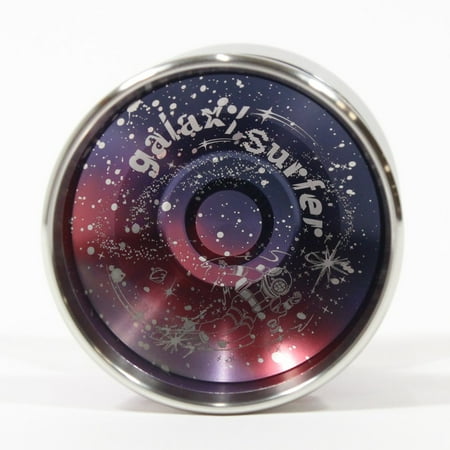 C3yoyodesign Galaxy Surfer Yo-Yo - Wide Rimmed Bi-Metal YoYo (Purple Red Pink Acidwash Silver Rim)