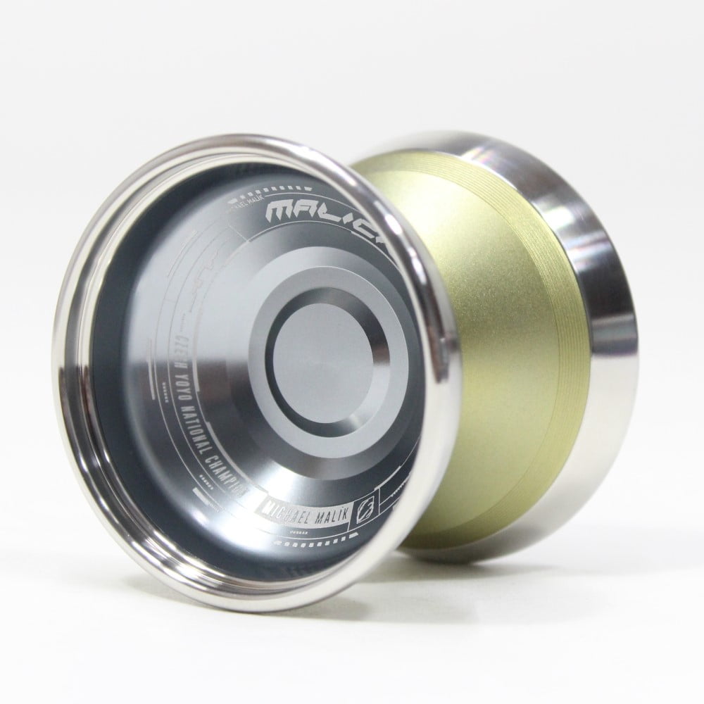 C3yoyodesign Malicius Yo-Yo - Bi-Metal - Michael Malík Signature YoYo (Shiny Steel Gray Face Matte Olive Green Profile / Silver Rim)