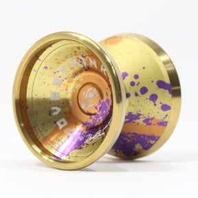 C3yoyodesign Overthinker Yo-Yo - Bi-Metal - Zhou Bowen Signature YoYo (Gold Purple Orange Splash w/Gold Rings)
