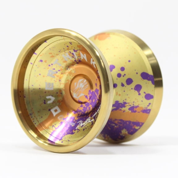 C3yoyodesign Overthinker Yo-Yo - Bi-Metal - Zhou Bowen Signature YoYo (Gold Purple Orange Splash w/Gold Rings)