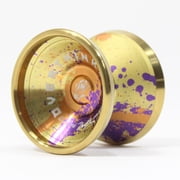 C3yoyodesign Overthinker Yo-Yo - Bi-Metal - Zhou Bowen Signature YoYo Gold Purple Orange Splash w/Gold Rings