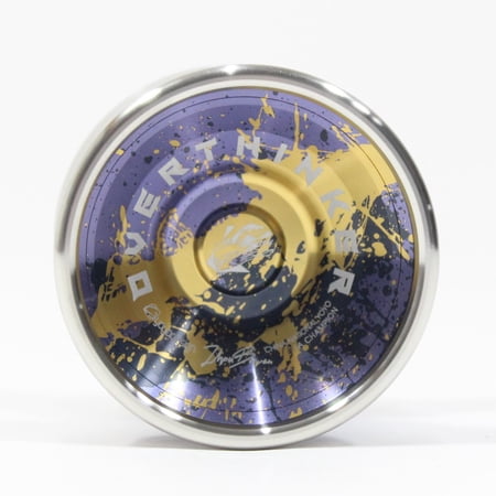 C3yoyodesign Overthinker Yo-Yo - Bi-Metal - Zhou Bowen Signature YoYo (Purple Gold Splash with Silver Rings)