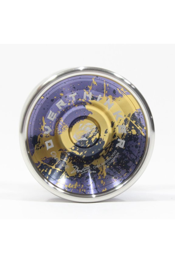 Overthinker Yo-Yo - Bi-Metal - Zhou Bowen Signature YoYo (Purple Gold Splash with Silver Rings)