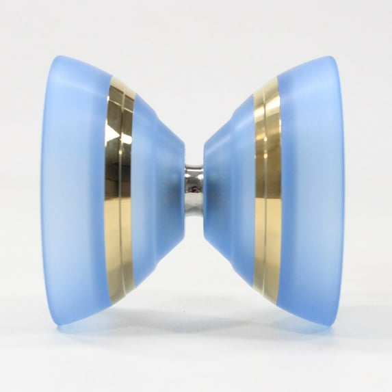 C3yoyodesign Stellar IX Yo-Yo - Polycarbonate with Stainless Steel Ring - Sora Ishikawa Signature YoYo (Translucent Blue with Gold Ring)