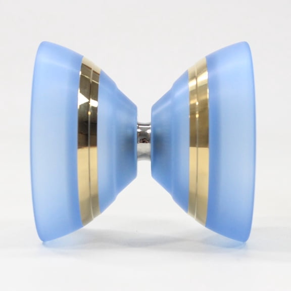 C3yoyodesign Stellar IX Yo-Yo - Polycarbonate with Stainless Steel Ring - Sora Ishikawa Signature YoYo (Translucent Blue with Gold Ring)