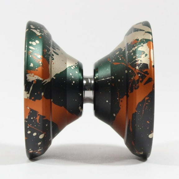 C3yoyodesign Zillion Yo-Yo - Monometal - Large Diameter and Wide Bodied YoYo (Green Orange Black Splash)