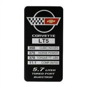 C4 Corvette 1990 LT5 Engine ID Spec Metal Data Plate Emblem